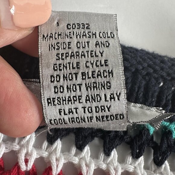 LaSeine Sweater Womens‎ M Crochet Open Knit Boho Pullover Festival Hippie 70s - Picture 6 of 10